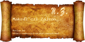 Makróczi Zajzon névjegykártya